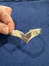 Vtg Taxco Mexico TE-18 Sterling Silver 925 Modernist Chevron Cuff Bracelet, 5.5