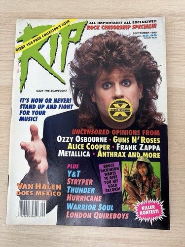 RIP Magazine: September 1990 - OZZY, Rush, Stryper, Bruce Dickinson, Y ...