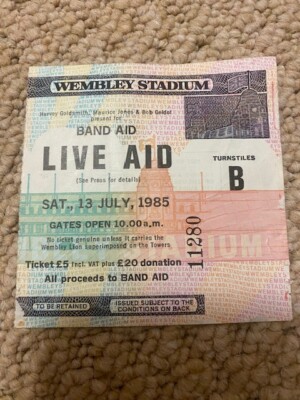チケット live aid ticket 1985 | eBay UK