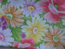 Vintage Spring Floral Tablecloth Oblong 60X82 Easter Yellow Pink Violet Orange
