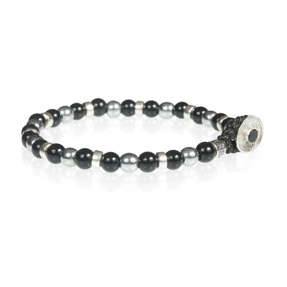 Bracciale Unisex GERBA 148 Pietre Naturali con Bottonr Argento 925 - Immagine 2 di 3