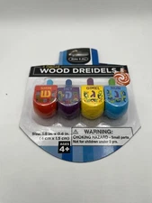 Rite Lite The DREIDEL Game~4 Small Painted Woods Ages 4+ Sealed