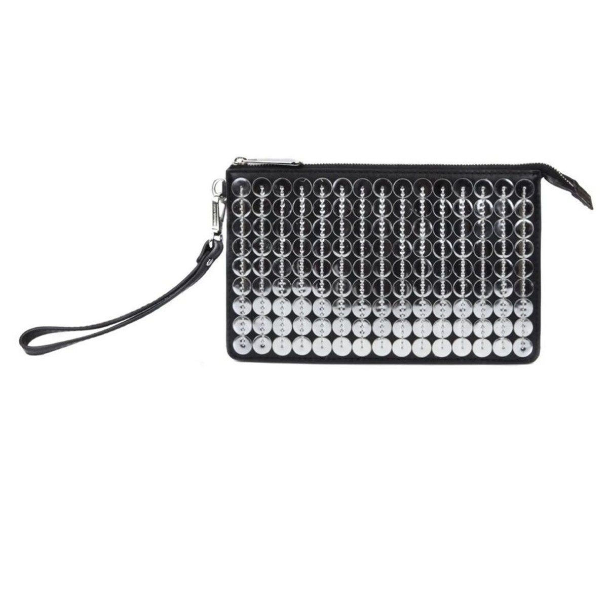 Michael Kors Women's Black Daniela Medium Silver Sequin Wristlet Wallet - Main Image