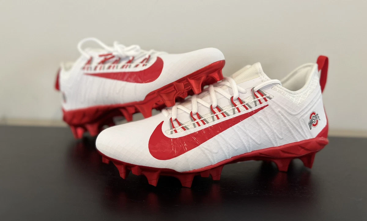 Size 10 Nike Alpha Huarache 7 Pro Low Lacrosse Cleats White/Red OHIO STATE PE