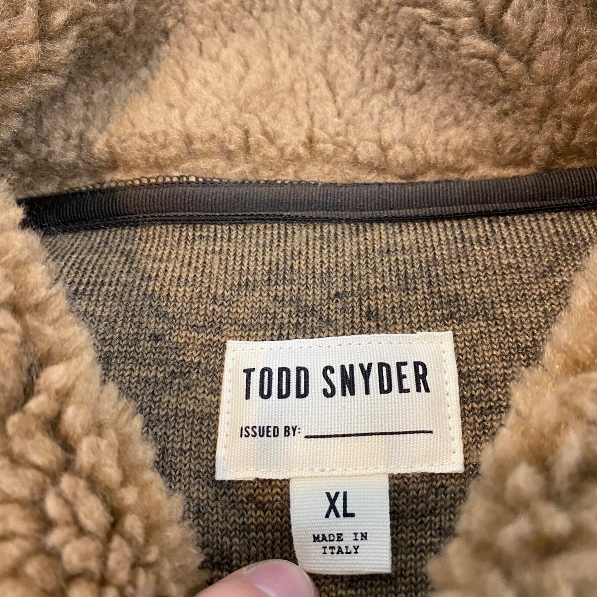 TODD SNYDER Jacket Mens XL Ombre Sherpa Ranch Chore Brown Coffee