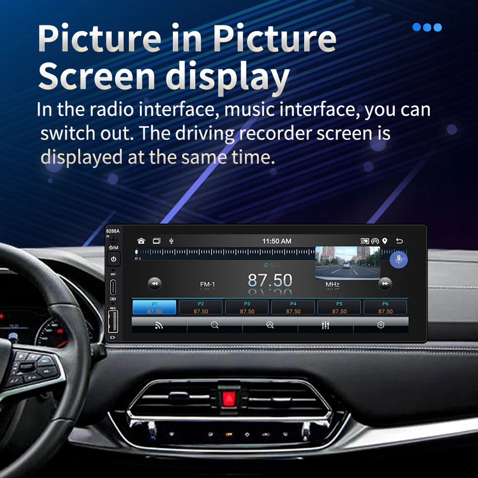 Reproductor de Video 1Din Carplay Android Auto GPS WiFi Radio Coche Estéreo Pantalla Táctil Foto 3 de 4