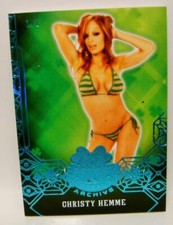 CHRISTY HEMME WWE 1/1 BLUE FOIL BASE CARD EMERALD ARCHIVE BENCHWARMERS 2023