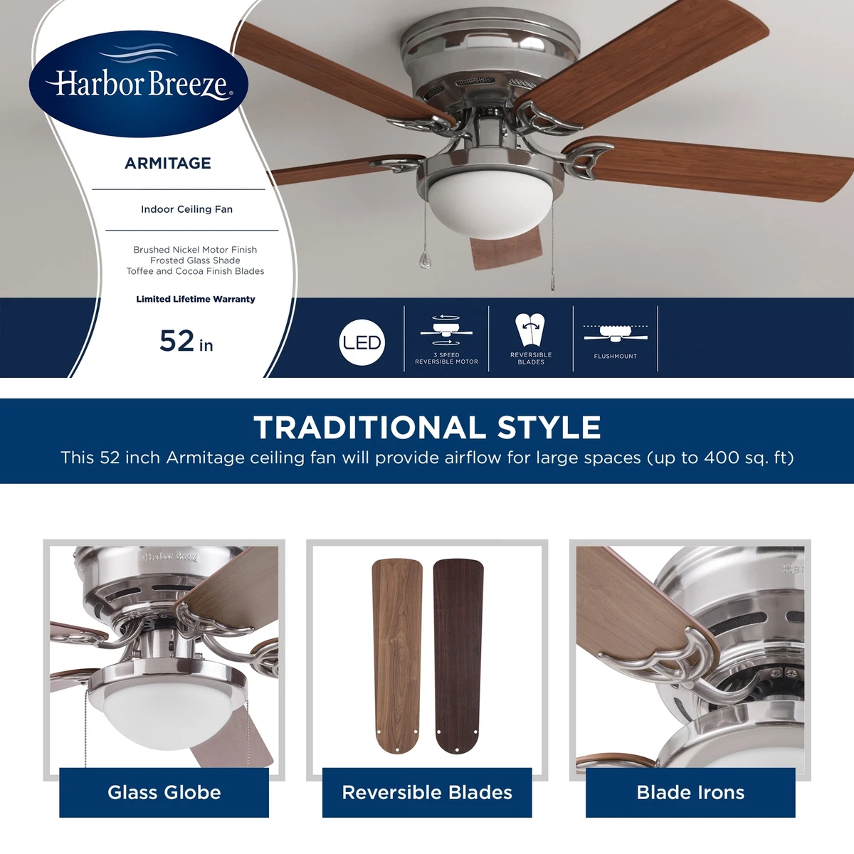 How To Take Down A Harbor Breeze Flush Mount Ceiling Fan Shelly Lighting