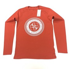Guess Men's Slim Fit Round Neck Logo Long Sleeve T-Shirt In Red