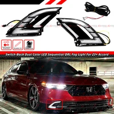 FOR 2023-25 ACCORD FRONT BUMPER DUAL COLOR SEQUENTIAL LED DRL FOG LAMP LIGHT KIT