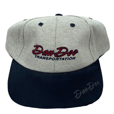 VTG Dan Dee Transportation Suede Brim Adjustable Leather Strapback Trucker Hat