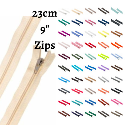 YKK Nylon geschlossenes Ende - 23 cm 9'' Reißverschlüsse (x1) einzelne mehrfarbige Kissen Kleidung