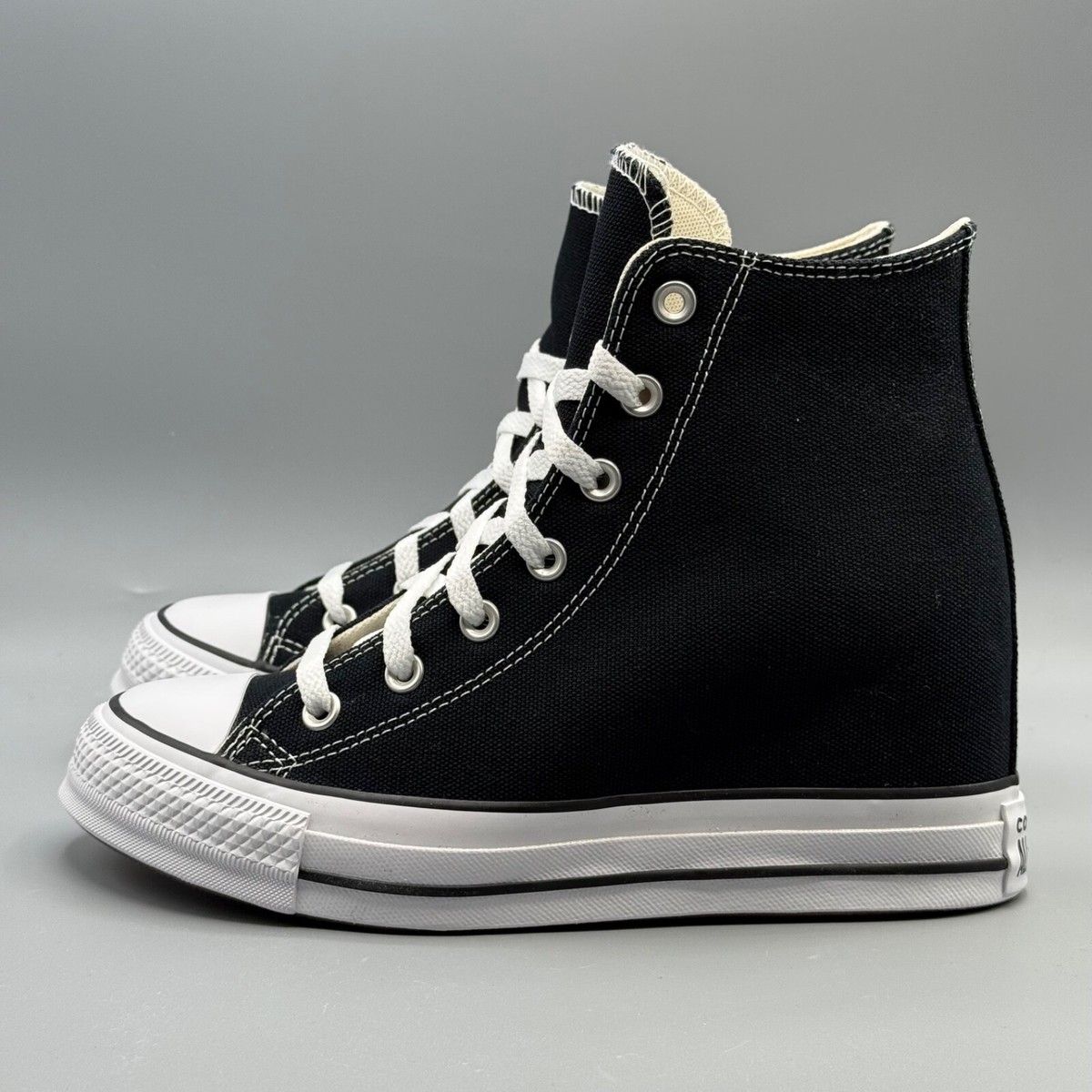 Converse Women's Wedge Platform Sneakers Hi Top Black CTAS