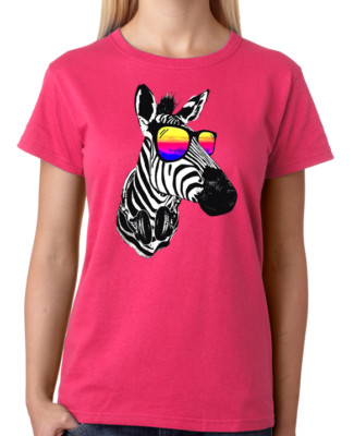 Zebra T-Shirt Sonnenbrille Sommer Sonnenuntergang Tee Damen Top