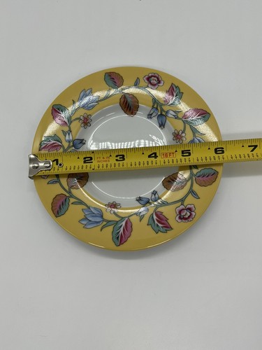 Block Spal Izmir Tea Cups and Saucers Yellow Pink Floral EUC Set/4 Vintage - Picture 9 of 9