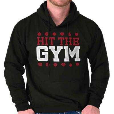Motivational Go Trainer Hit The Gym Symbols Hoodie Hooded Sweatshirt Men Women