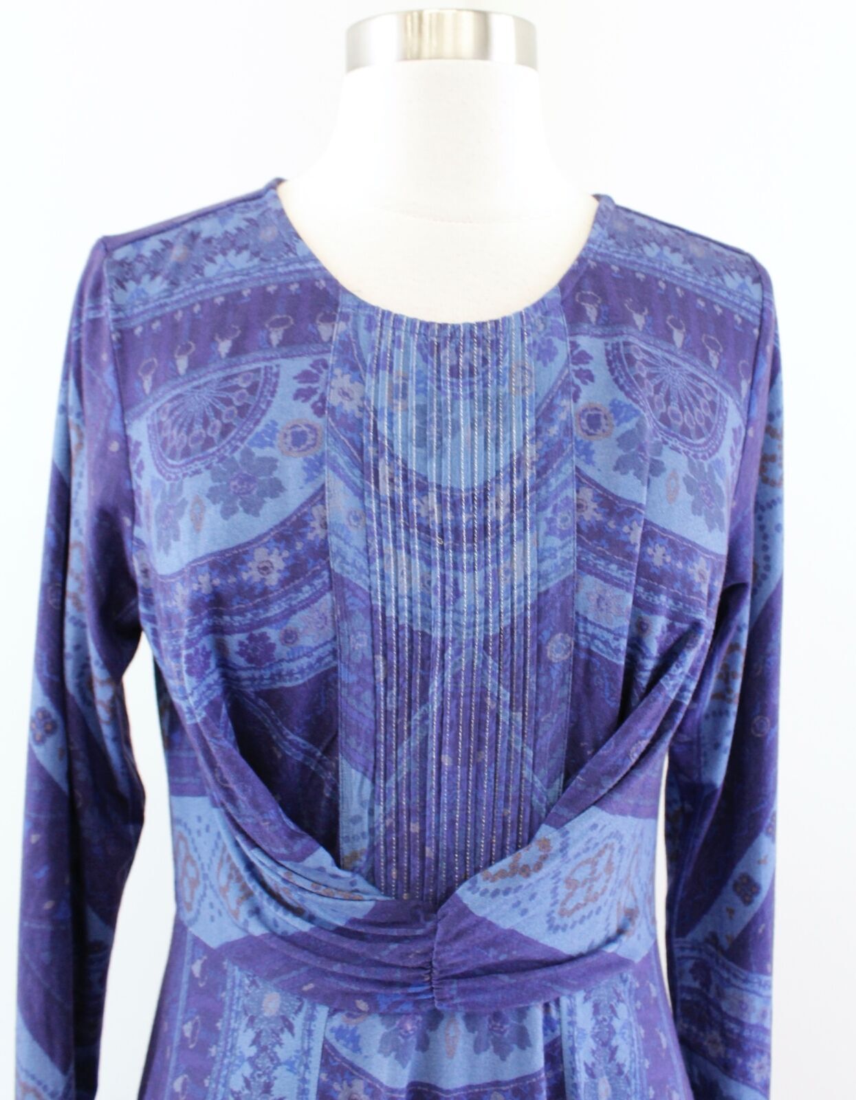 Soft Surroundings Blue Indigo Patchwork Print Asy… - image 3