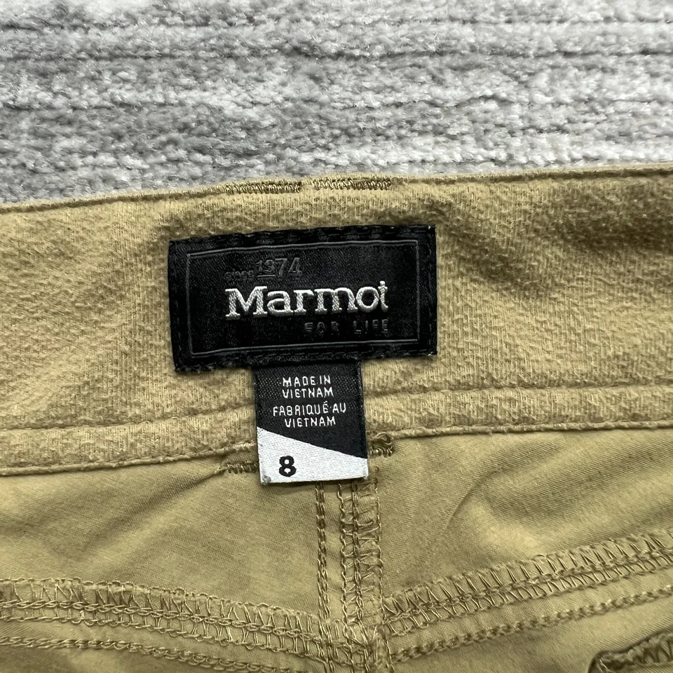 Marmot Shorts Size 8 Womens Bermuda Zipper Pocket Outdoor Hiking Brown - Image 3 of 4