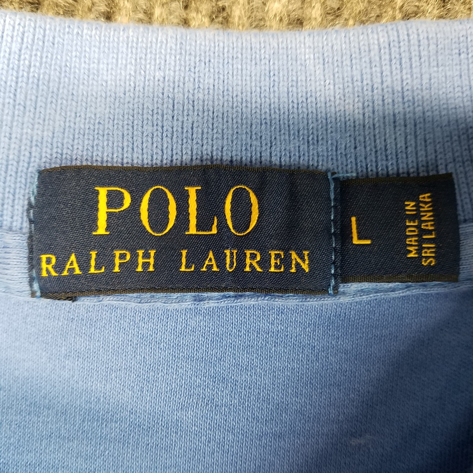 PONY Polo Ralph Lauren Camicia Uomo Large L Blu Cipria Manica Corta 2 Bottoni Classicore