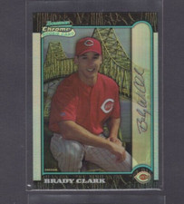 1999 BOWMAN CHROME INTERNATIONAL REFRACTOR #423 BRADY CLARK ROOKIE REDS SP #/100