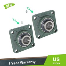 2PCS UCF208-24 Pillow Block Flange Bearing 1-1/2" Bore 4Bolt Solid Base