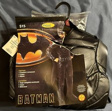 Nuevo Disfraz de Batman Cosplay Talla Pequeña 6-7 Mono Acolchado Capa y Máscara