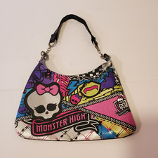Monster High Purse Shoulder Bag Multi-Color Metallic Glitter Handbag EUC