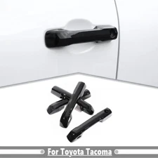 Gloss Black Car Door Handle Trim Cover Protector Kit For Toyota Tacoma 2024-2025