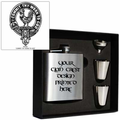 Art Pewter Sinclair Clan Crest 170ml Flachmann Box Set (S) HF6 S-C99 Schottische