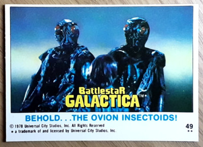 1978 Battlestar Galactica UK Edition Card 49 BEHOLD THE OVION INSECTOIDS