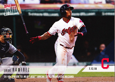 Jose Ramirez Cleveland Indians HR Record 28 Before ASG 2018 Topps NOW 454 PR 202