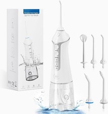 Portable Water Flosser - Cordless Rechargeable Water Dental Pick with 5 Jet Tips