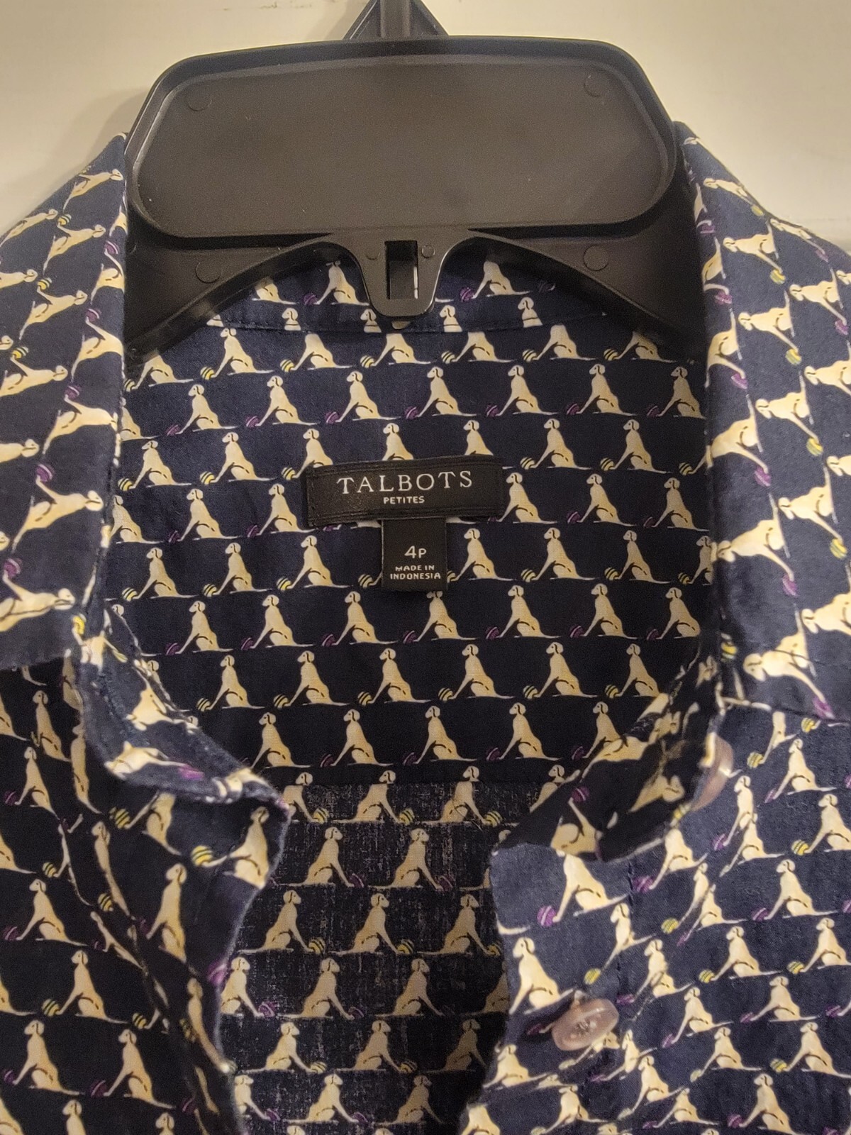 Talbots Button Up Dog Sitting Pattern Women's Shi… - image 2