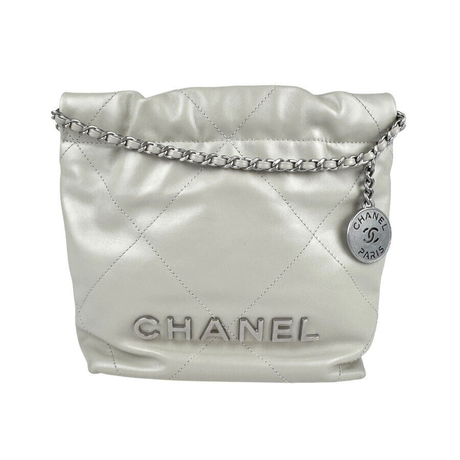 Auth CHANEL CHANEL 22 Handbag Crossbody Shoulder Bag Greige Auth CHANEL CHANEL 22 Handbag Crossbody Shoulder Bag Greige