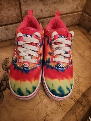 Heelys Girls Hot Tie Dye Multicolor Skate Shoes Wheels Size US Y2
