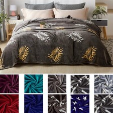 Solid Microplush Fleece Blanket Lightweight Ultra Soft King Queen Throw All Size