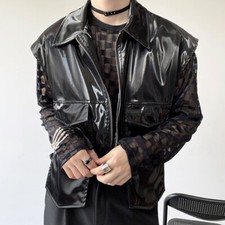 Gilet Senza Maniche In Similpelle Nero