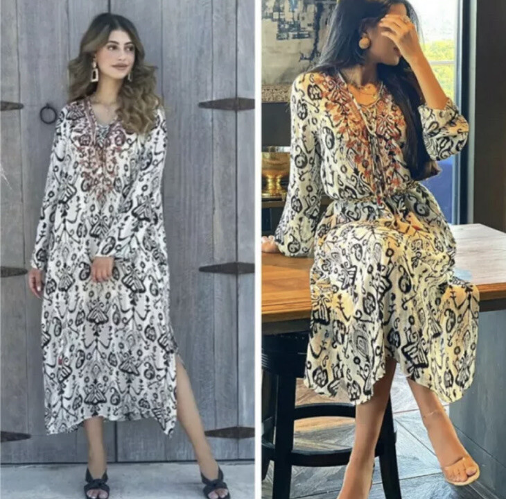 sheer embroidered dress zara Zara semi sheer Long Embroidered tunic Dress Kaftan Size Large NWT