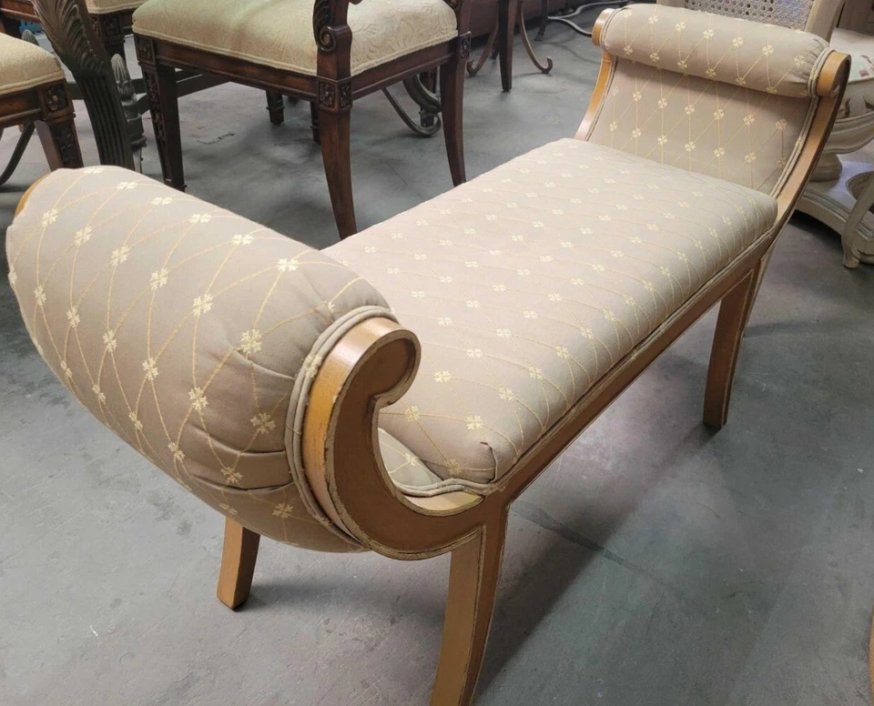 Vintage Emerson et Cie Scroll Bench In Great Condition - Image 2 of 4