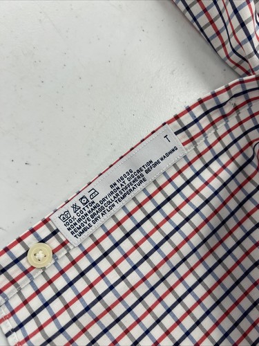EXTRA SLIM Charles Tyrwhitt Men's Red Blue Plaid Dress Shirt 15.5 - 35 $118 - Picture 9 of 9