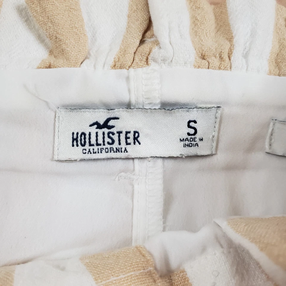 Hollister Skirt Womens Small Mini Beige White Button Front Tie High Rise Ladies - Image 4 of 4
