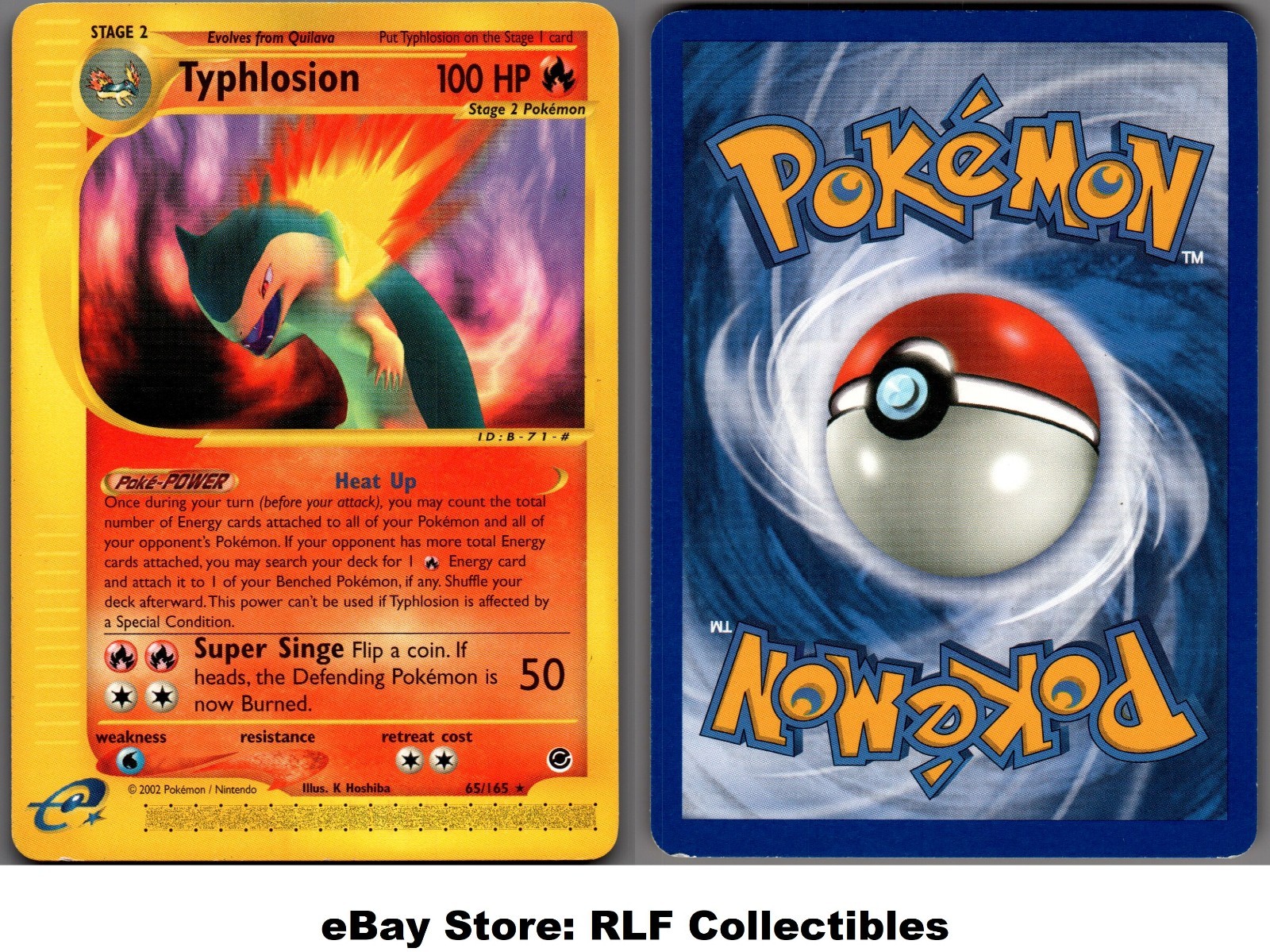2002 Pokemon, Expedition, #65/165 Typhlosion, Rare