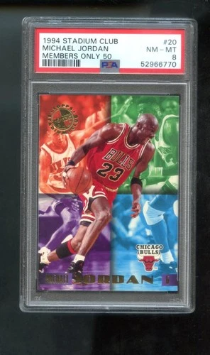 1994-95 Topps Stadium Club Members Only 50 #20 Michael Jordan PSA 8 Graded Card