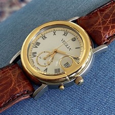 Orologio Veglia Titan Chrono stop watch quartz Vintage Nos Tag 33 mm