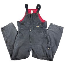 VTG Carhartt Overalls Men 40X34 32 Double Knee Insulated Winter USA Made R04BLK