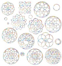 2 Sheets Window Clings for Birds, Rainbow Window Stickers Mandala, Window Dec...