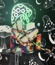 LILIANA Monclair-21 Rainbow Tie Dye Platform tacco in pizzo taglia 6