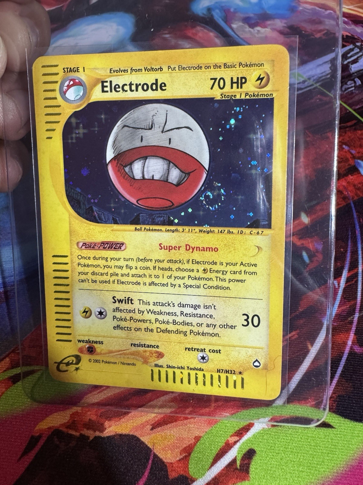 Pokémon TCG Electrode Aquapolis Holo Card H7/H32 Rare Swirl 🌀🌀