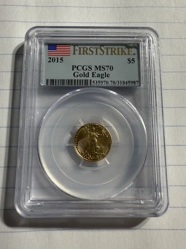 2015 PCGS MS70 $5 GOLD EAGLE FIRST STRIKE