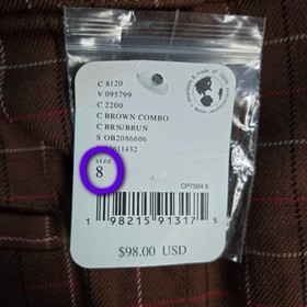 Free People Saturn Bubble Mini Skirt Brown Plaid Pattern Size 8